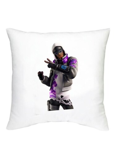 Fortnite Character Printed Decorative Cushion White/Grey/Purple 16x16inch