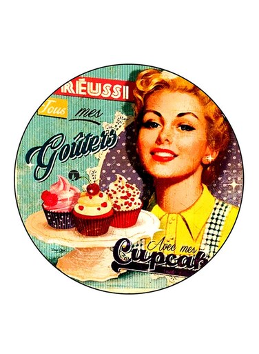 Vintage Art Printed Fridge Magnet Multicolour