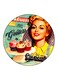 Vintage Art Printed Fridge Magnet Multicolour