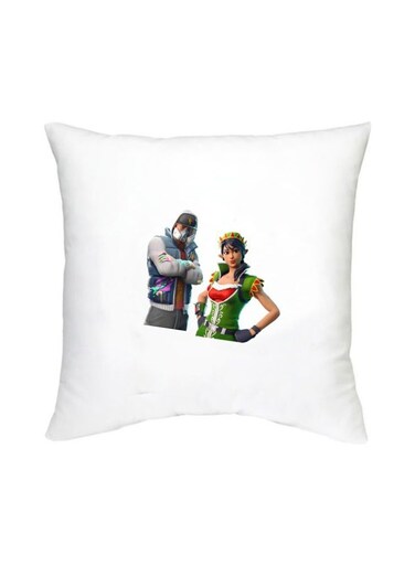 Fortnite Printed Decorative Cushion White/Green/Red 16x16inch