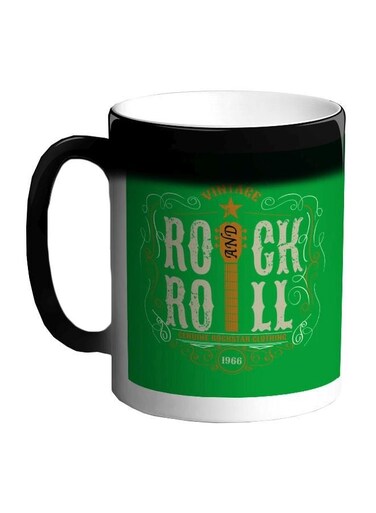 Rock And Roll Printed Colour Changing Coffee Mug Black 11ounce
