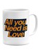 All You Need Is Love Printed Coffee Mug White/Blue/Orange