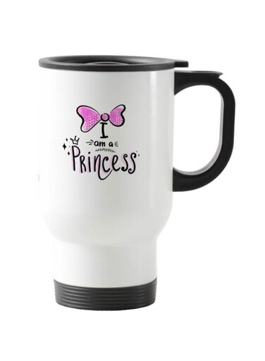 Princess Printed Travel Mug White 13centimeter