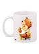 Teddy Bear Printed Coffee Mug White/Brown/Blue 11ounce