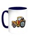 Car Agricultural Printed Coffee Mug White Blue 11 ounce