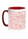 Flowers Motifs Printed Coffee Mug Red/White 11ounce