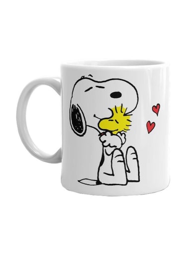 Snoopy Printed Mug White/Black/Yellow Standard