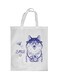 Smile Printed Shopping Bag White