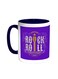 Rock And Roll Printed Coffee Mug Blue/White 11ounce