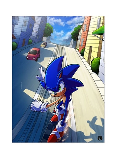 Video Game Sonic Metal Plate Poster Multicolour 15x20centimeter