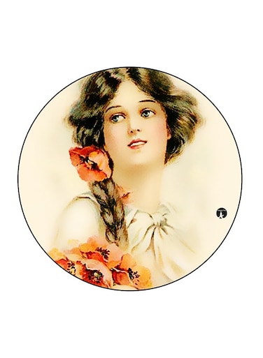 The Lady Printed Fridge Magnet Multicolour 5.5 x 5.5cm