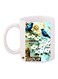 Floral Printed Coffee Mug White/Blue/Green 11ounce