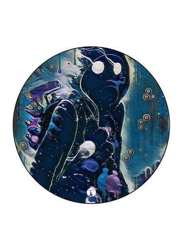 Printed Fridge Magnet Black/Blue/White
