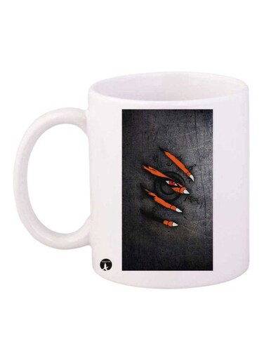 The Anime Naruto Printed Mug White/Black/Orange Standard Size