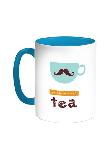You Are My Cup Of Tea Printed Coffee Mug Turquoise/White 11ounce