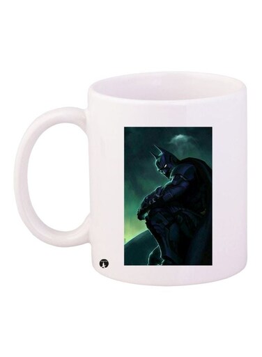 Batman Printed Coffee Mug White/Black/Green 11ounce