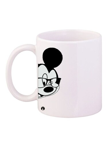 Mickey Mouse Cartoon Printed Coffee Mug White/Black
