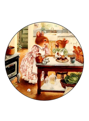 Vintage Art Printed Fridge Magnet Multicolour