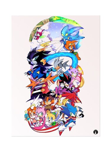 Video Game Sonic Metal Plate Poster Multicolour 15x20centimeter