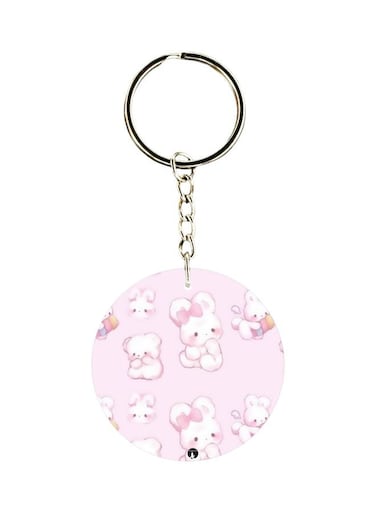 Teddy Bear Printed Keychain