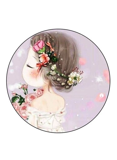 A Girl Printed Fridge Magnet Multicolour