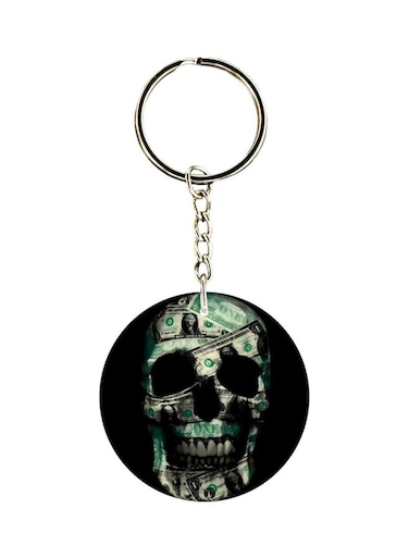 Skull Printed Double Sided Keychain