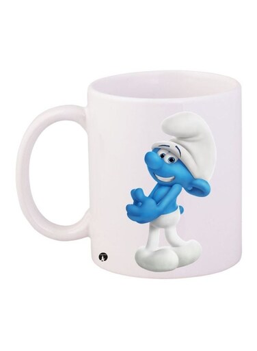 Printed Coffee Mug White/Blue 11ounce