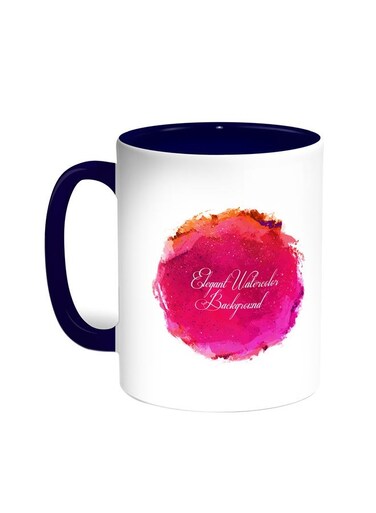 Elegant Printed Coffee Mug Blue/White 11ounce
