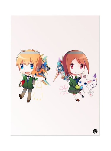 Metal Plate Of The Anime Digimon Poster Multicolour