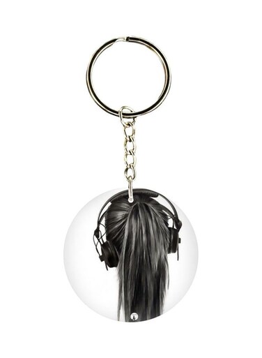 Girl Printed Double Sided Keychain