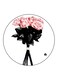 Flowers Printed Fridge Magnet Round Multicolour