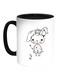 Cartoon Drawings - Rabbits Printed Coffee Mug White/Black 11ounce
