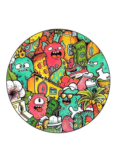 Monsters Printed Fridge Magnet Multicolour