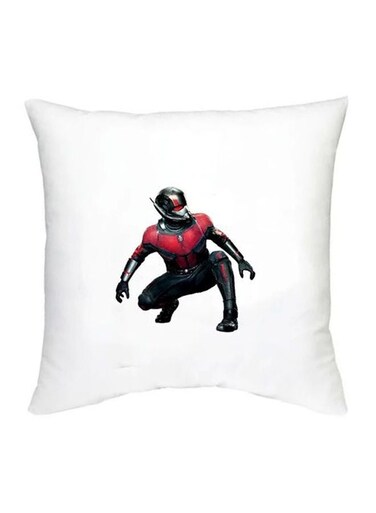 The Flash Printed Decorative Cushion White/Black/Red 16x16inch