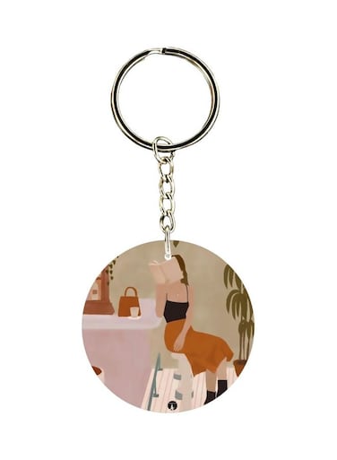 Cartoon Printed Double-Sided Keychain