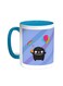 Cartoon Drawing - The Joy Of Eid Printed Coffee Mug Turquoise/White 11ounce
