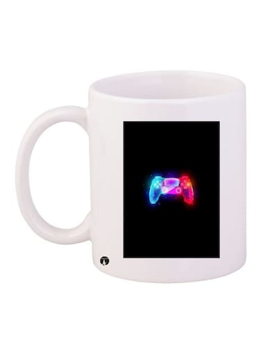 Controller Printed Coffee Mug White/Black/Blue 11ounce