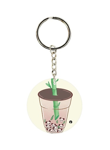 Panda Printed Dual Sided Keychain