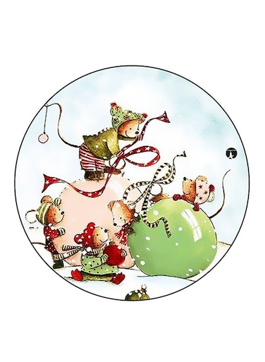 Mouses Printed Fridge Magnet Round Multicolour