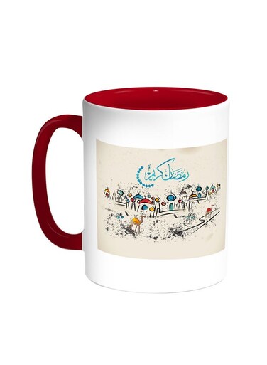 Ramadan Kareem Printed Coffee Mug Red/White 11ounce