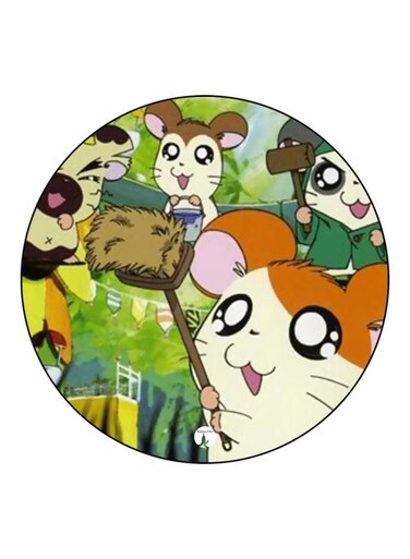 Anime Hamtaro Theme Printed Fridge Magnet Green/Orange/Beige