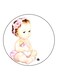 Girl Printed Fridge Magnet Round Multicolour