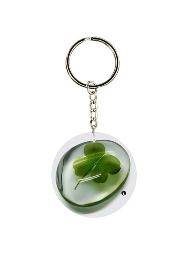 Leaf Printed Single Sided Keychain