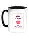 Keep Calm And Eat Macarons Printed Coffee Mug Black/White/Pink 325ml