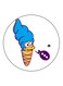 Cartoon Ice Cream Printed Fridge Magnet White/Blue/Brown