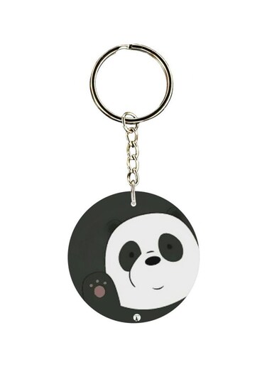 Double Sided Panda Printed Keychain