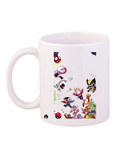 Cartoon Printed Coffee Mug White/Red/Blue