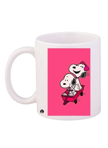 Cartoon Printed Coffee Mug White/Pink/Black