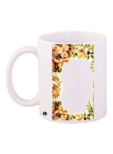 Flower Printed Coffee Mug White/Yellow/Green