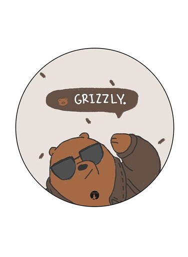 We Bare Bears Printed Fridge Magnet Round Multicolour